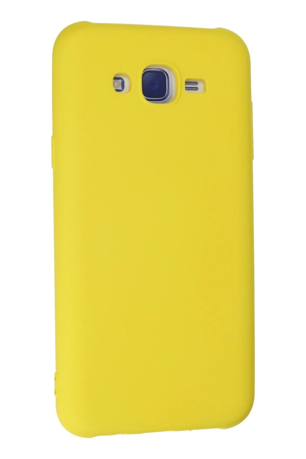 Mey İthalat®  Samsung Galaxy J7 Kılıf Nano içi Kadife Silikon - Sarı