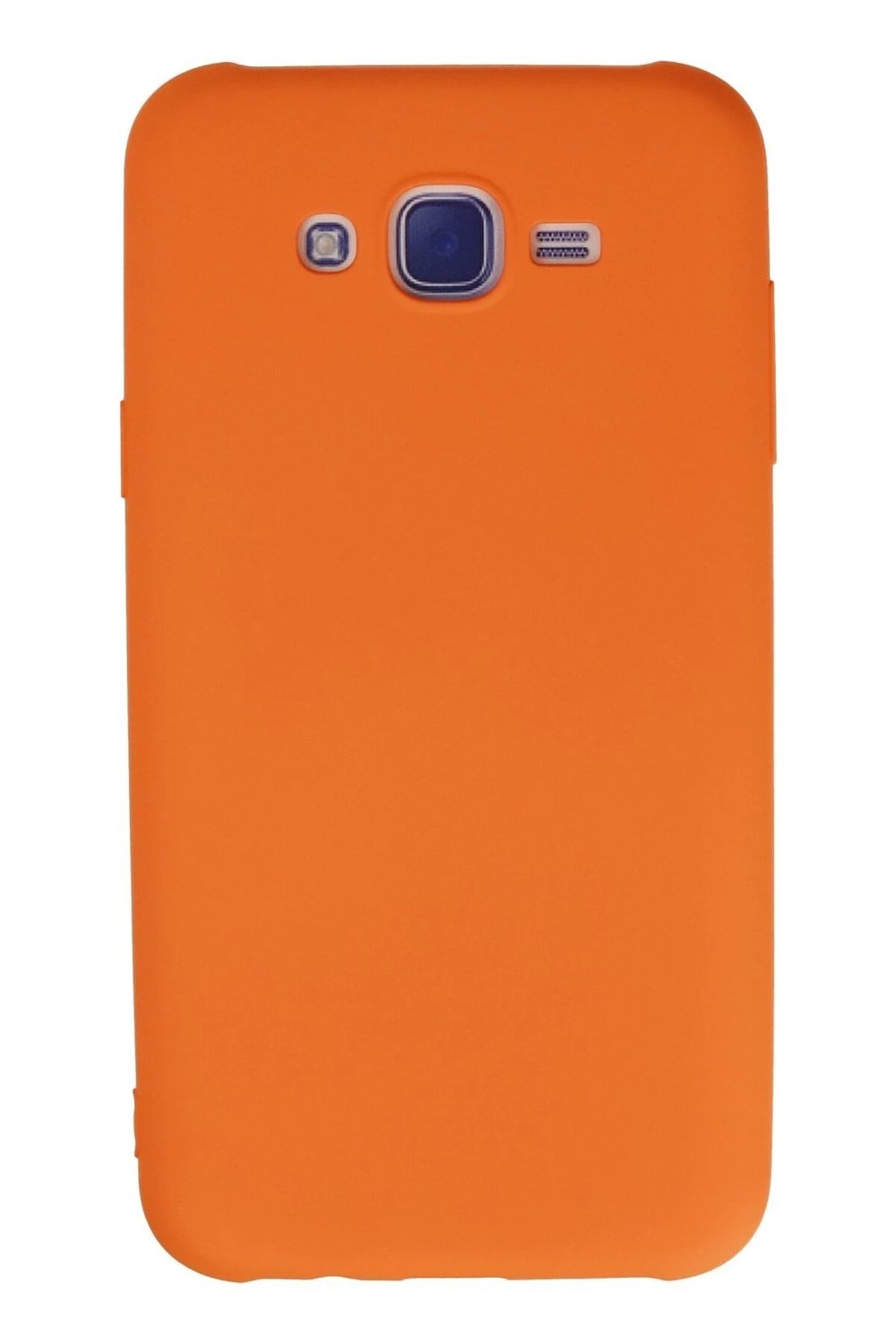 Mey İthalat®  Samsung Galaxy J7 Kılıf Nano içi Kadife Silikon - Turuncu