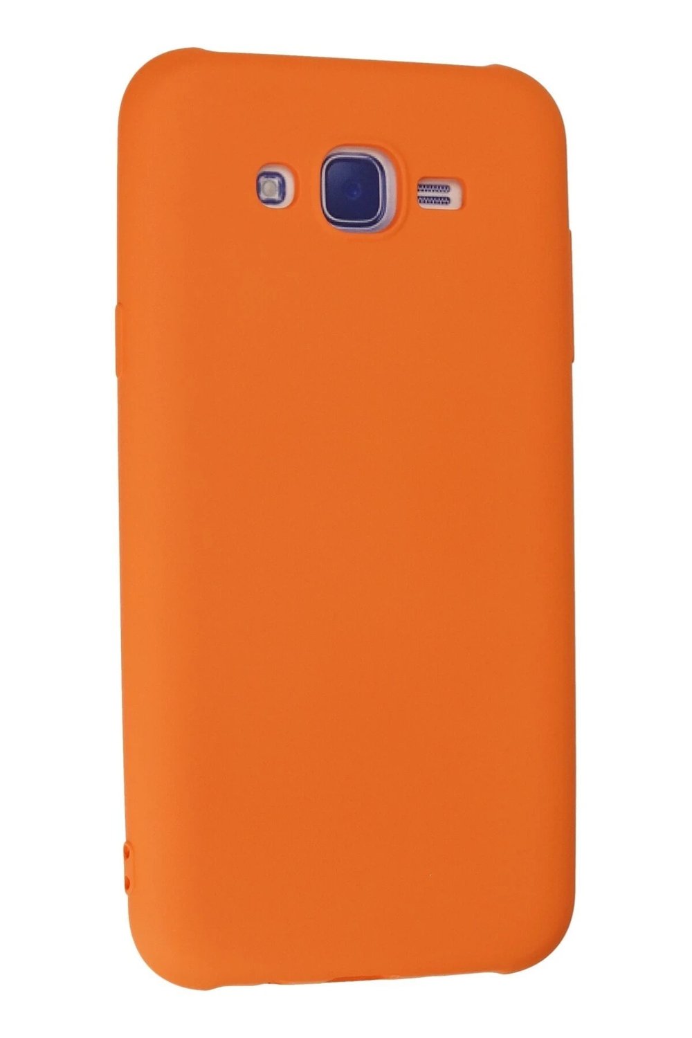 Mey İthalat®  Samsung Galaxy J7 Kılıf Nano içi Kadife Silikon - Turuncu