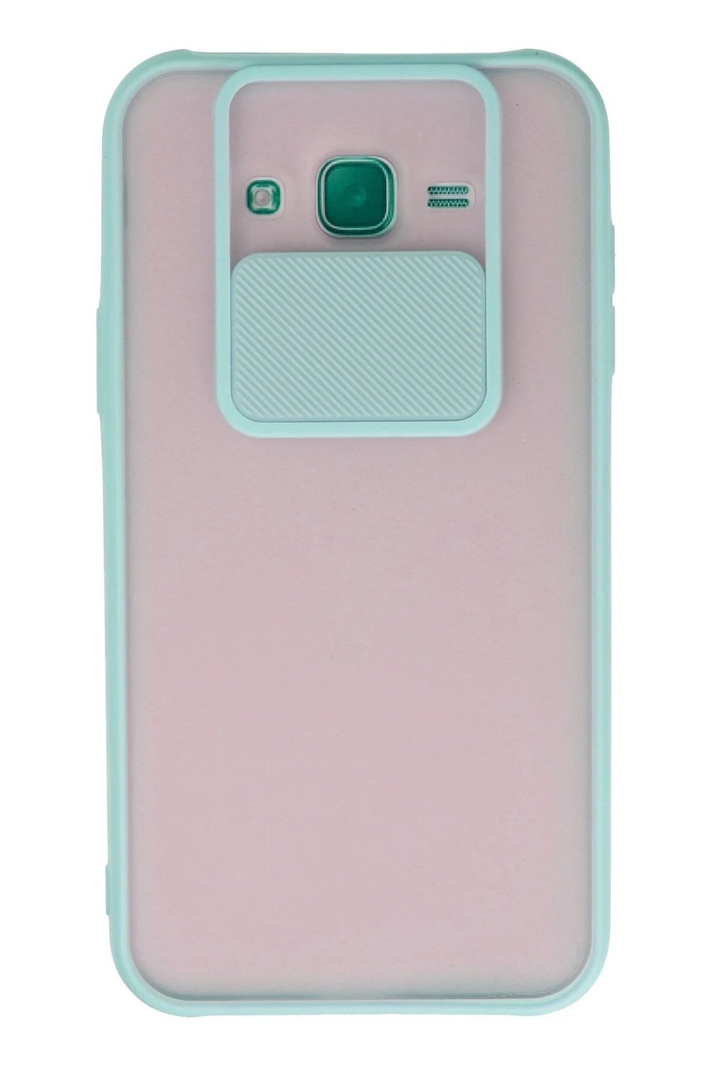 Mey İthalat®  Samsung Galaxy J7 Kılıf Palm Buzlu Kamera Sürgülü Silikon - Turkuaz