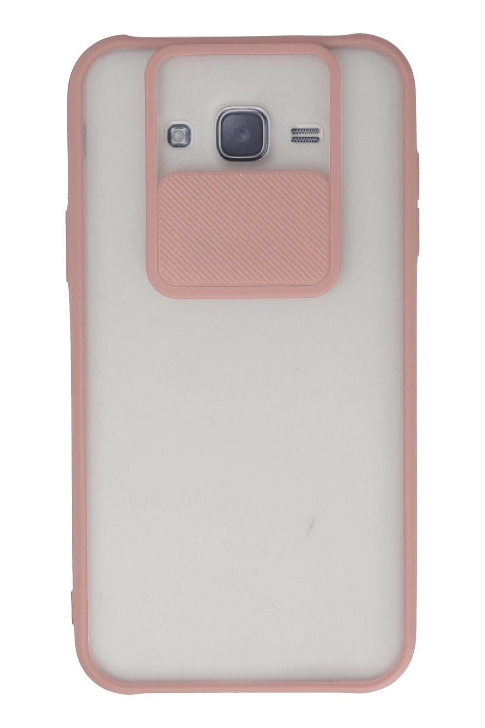 Mey İthalat®  Samsung Galaxy J7 Kılıf Palm Buzlu Kamera Sürgülü Silikon - Pembe