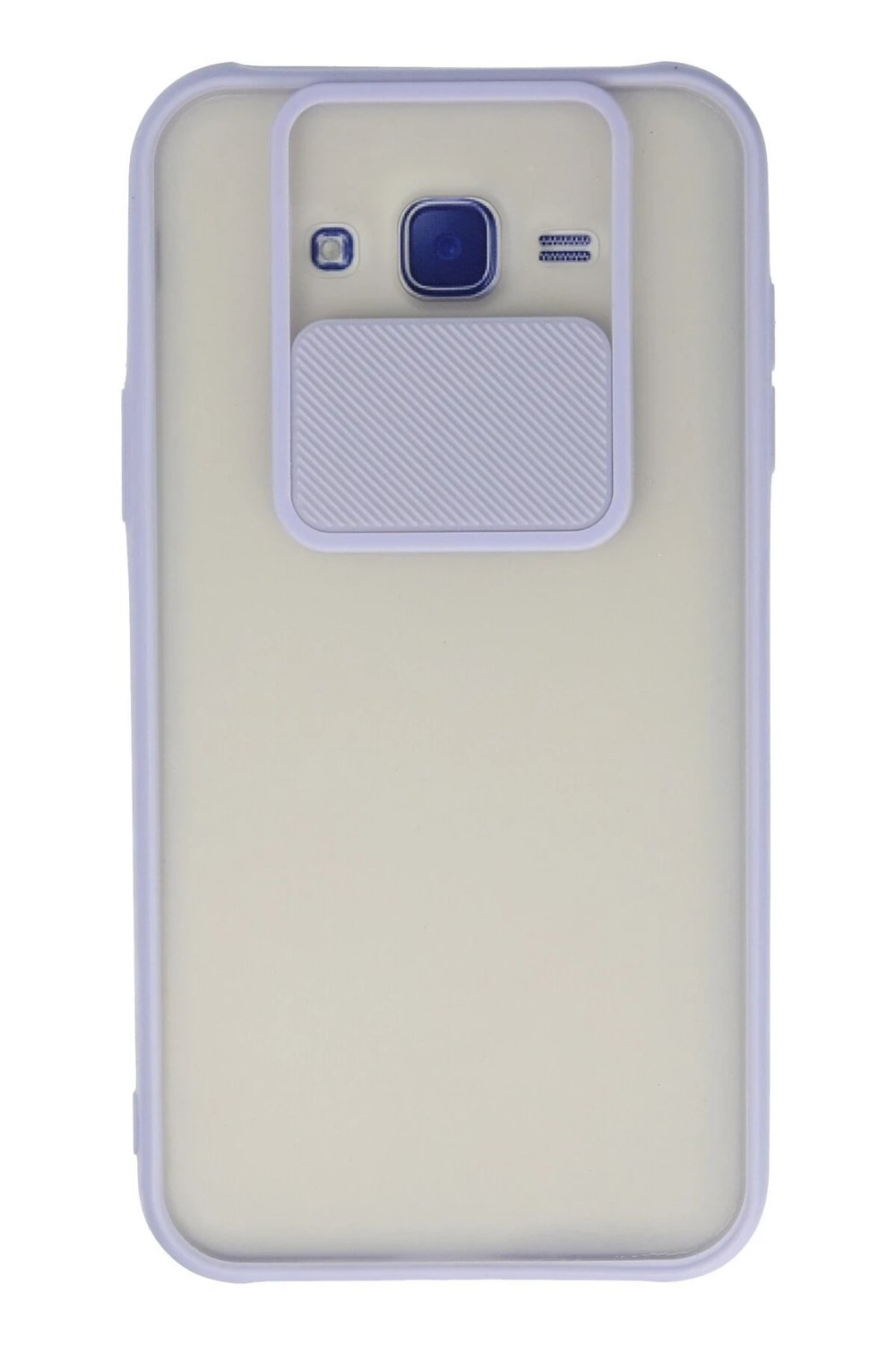 Mey İthalat®  Samsung Galaxy J7 Kılıf Palm Buzlu Kamera Sürgülü Silikon - Lila
