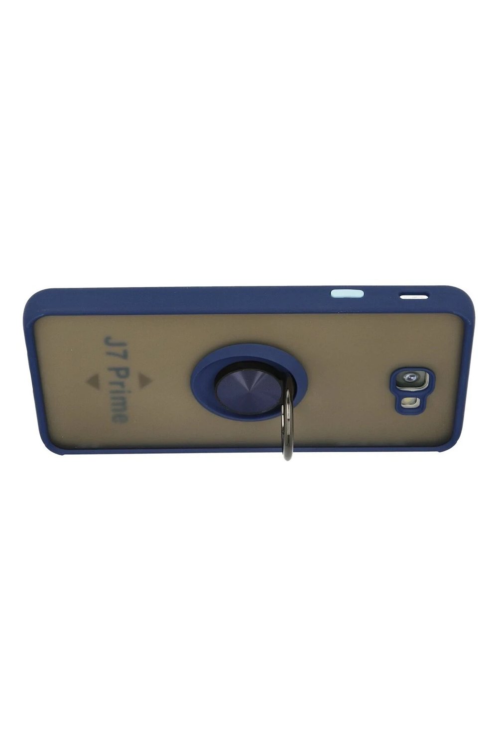Mey İthalat®  Samsung Galaxy J7 Prime Kılıf Montreal Yüzüklü Silikon Kapak - Lacivert