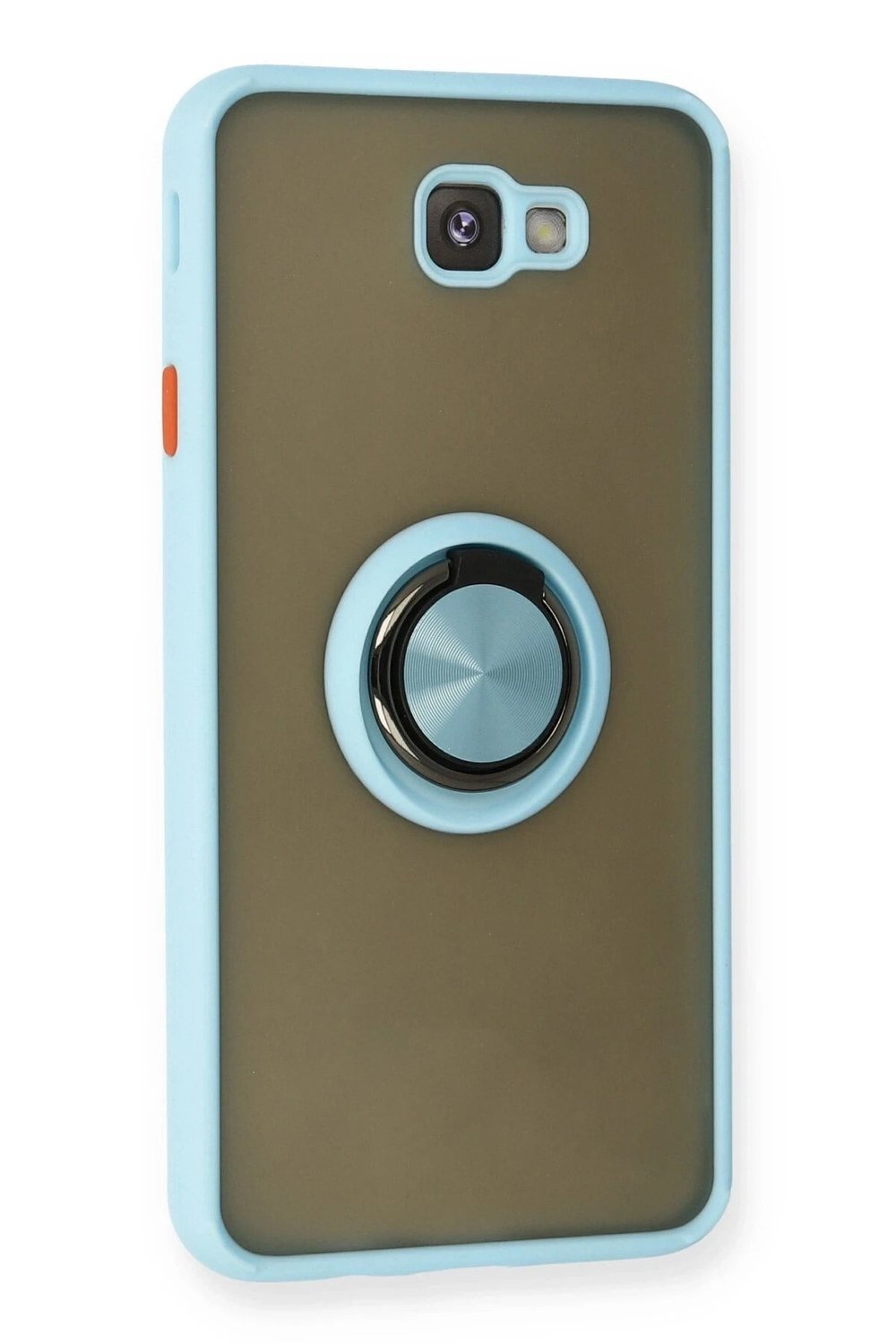 Mey İthalat®  Samsung Galaxy J7 Prime Kılıf Montreal Yüzüklü Silikon Kapak - Buz Mavi