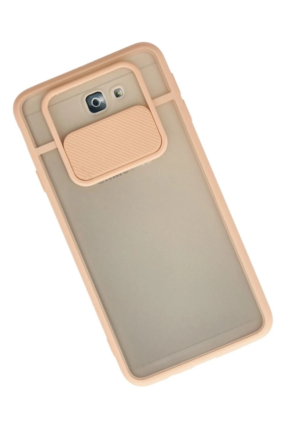 Mey İthalat®  Samsung Galaxy J7 Prime Kılıf Palm Buzlu Kamera Sürgülü Silikon - Pembe