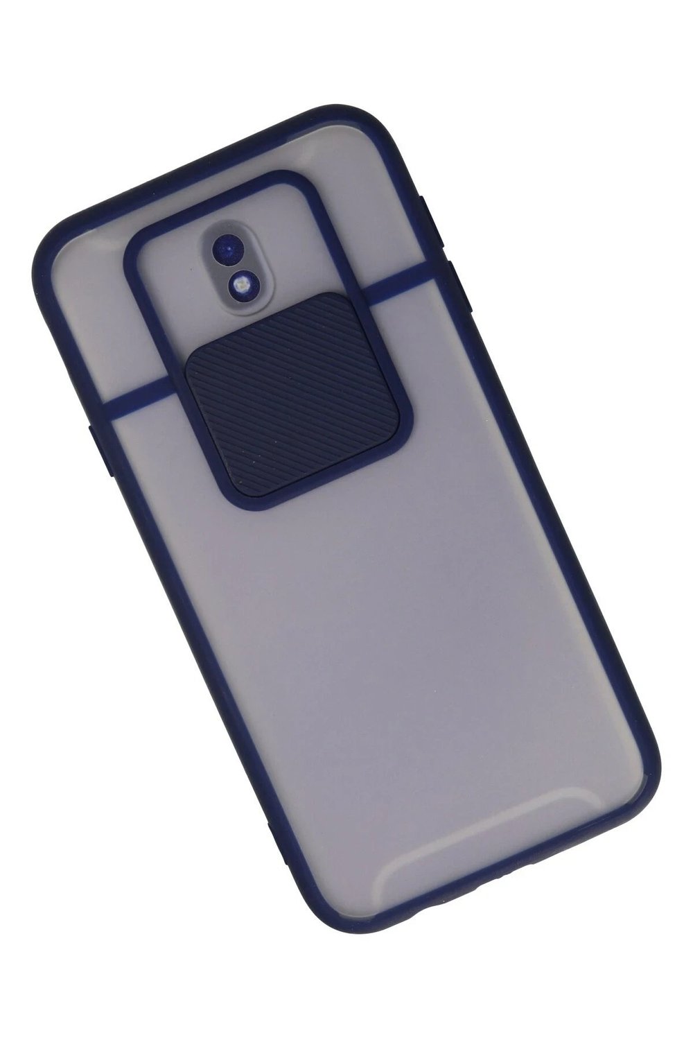 Mey İthalat®  Samsung Galaxy J7 Pro / J730 Kılıf Palm Buzlu Kamera Sürgülü Silikon - Lacivert