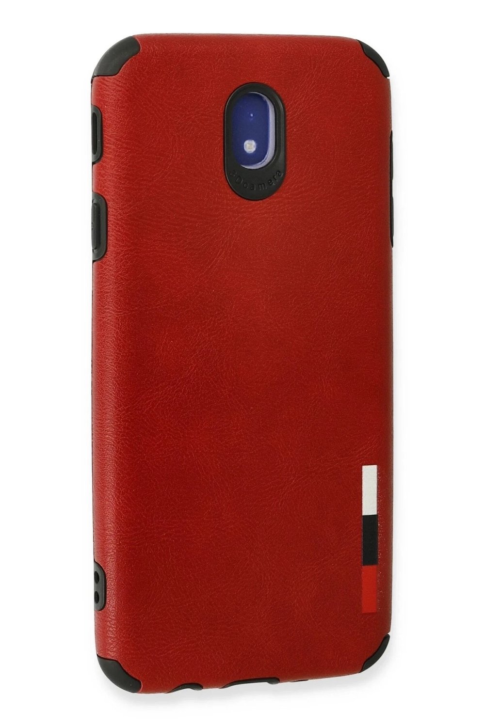 Mey İthalat®  Samsung Galaxy J7 Pro / J730 Kılıf Loop Deri Silikon - Kırmızı