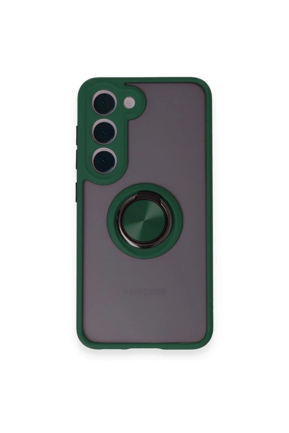 Mey İthalat®  Samsung Galaxy M15 Kılıf Montreal Yüzüklü Silikon Kapak - Yeşil