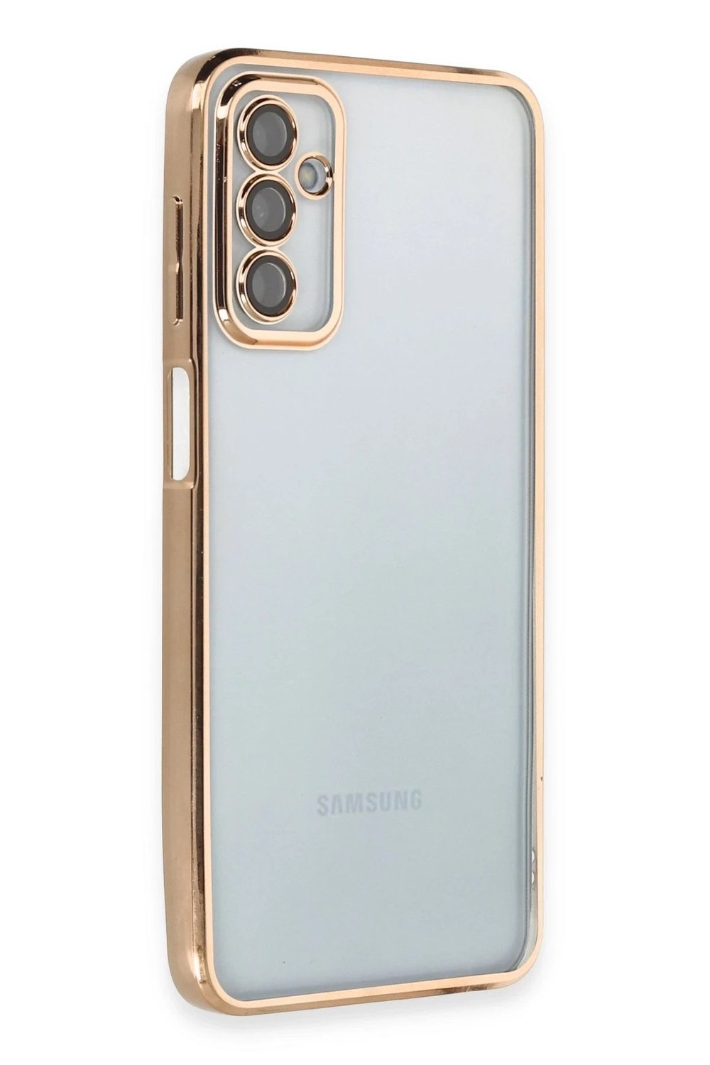 Mey İthalat®  Samsung Galaxy M23 Kılıf  Lensli Silikon - Gold