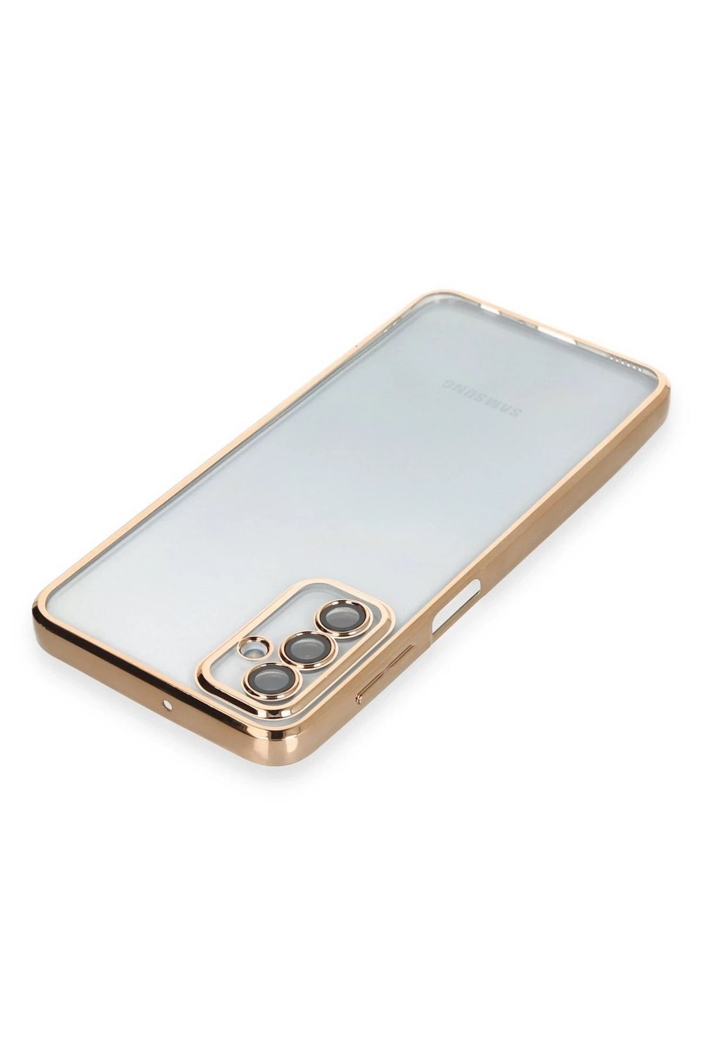 Mey İthalat®  Samsung Galaxy M23 Kılıf  Lensli Silikon - Gold