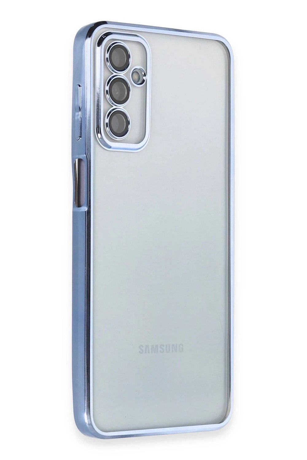 Mey İthalat®  Samsung Galaxy M23 Kılıf  Lensli Silikon - Açık Mavi