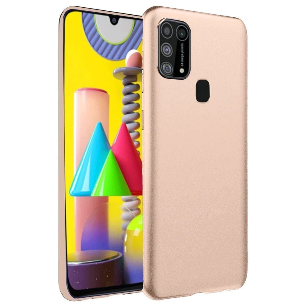 Mey İthalat®  Samsung Galaxy M31 Kılıf Nano içi Kadife Silikon - Pudra