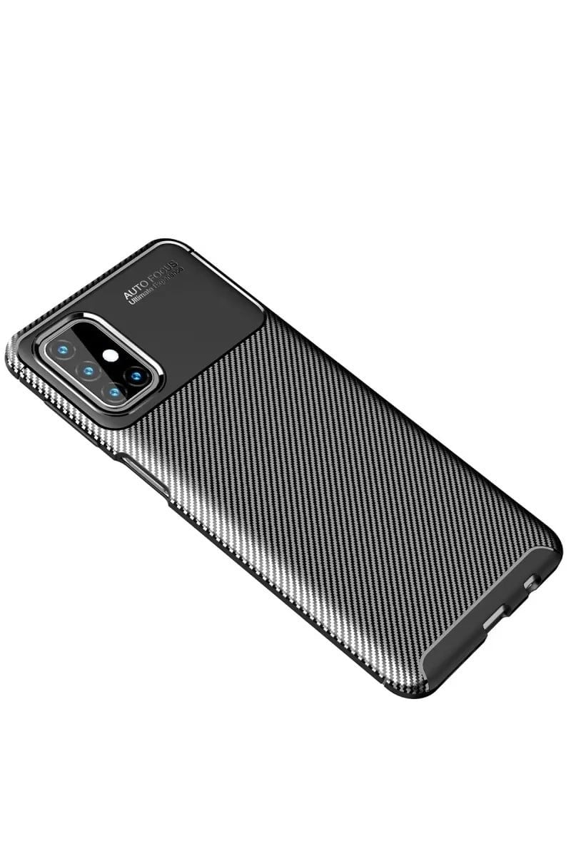 Mey İthalat®  Samsung Galaxy M31S Kılıf Auto Focus Karbon Kapak - Siyah
