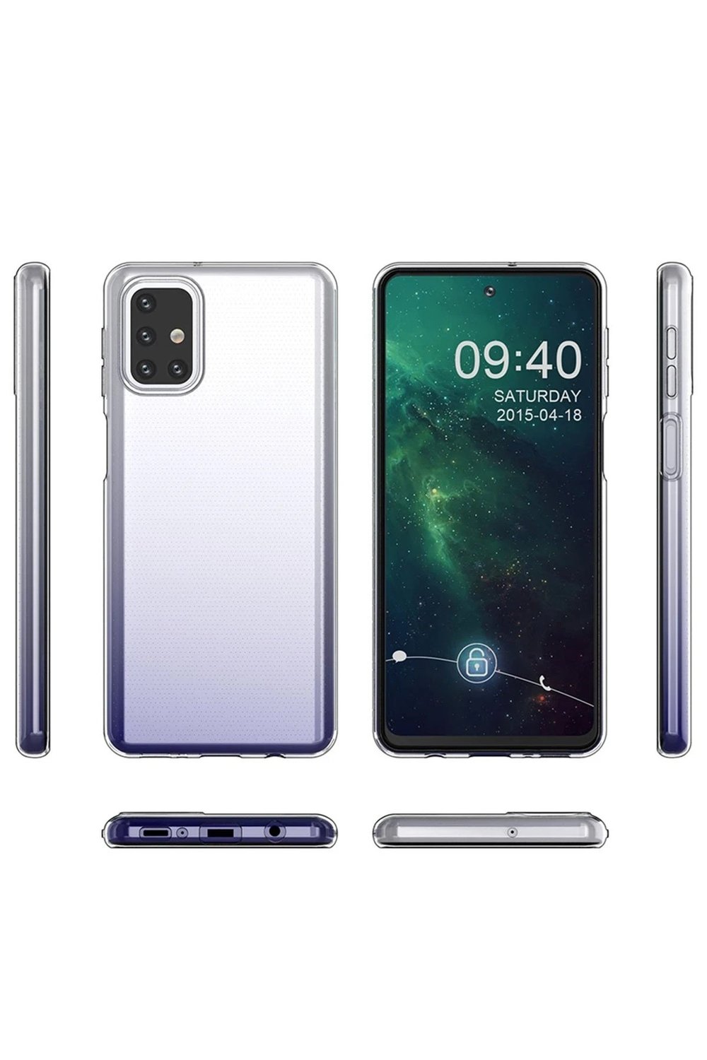 Mey İthalat®  Samsung Galaxy M31S Kılıf Lüx Şeffaf Silikon