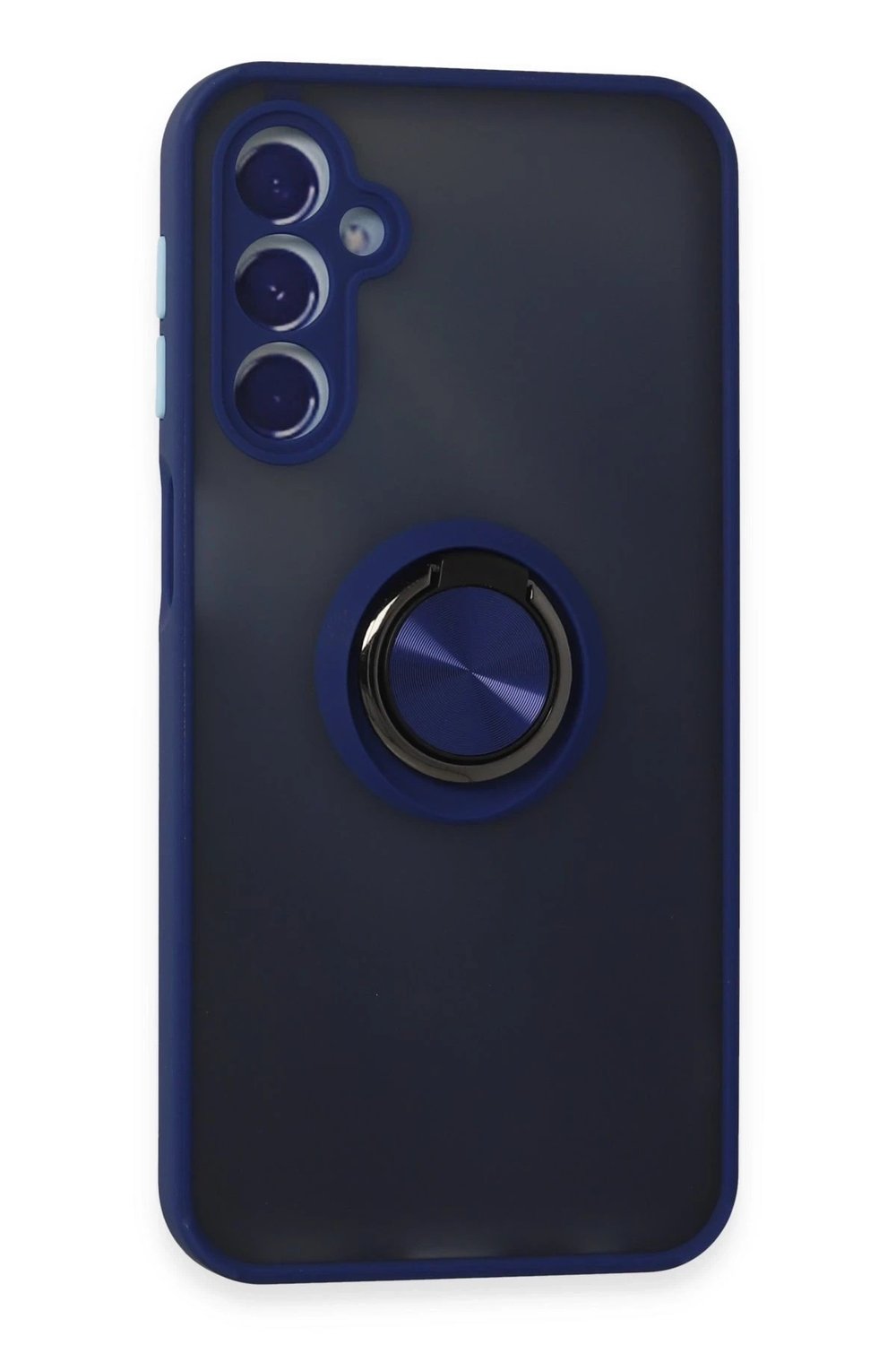 Mey İthalat®  Samsung Galaxy M34 5G Kılıf Montreal Yüzüklü Silikon Kapak - Lacivert