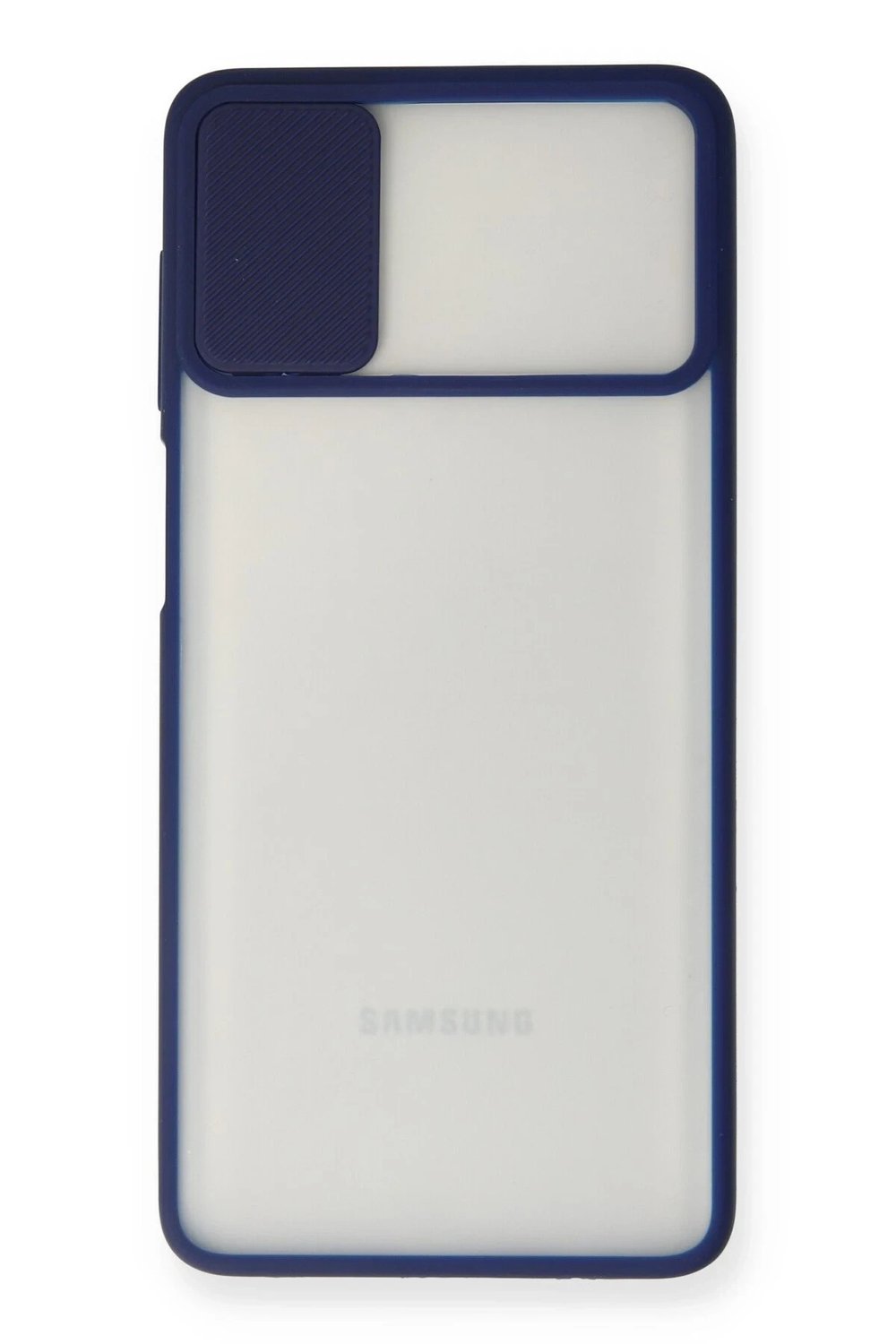 Mey İthalat®  Samsung Galaxy M51 Kılıf Palm Buzlu Kamera Sürgülü Silikon - Lacivert