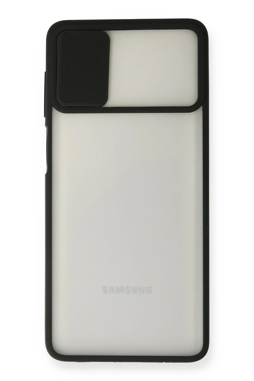 Mey İthalat®  Samsung Galaxy M51 Kılıf Palm Buzlu Kamera Sürgülü Silikon - Siyah