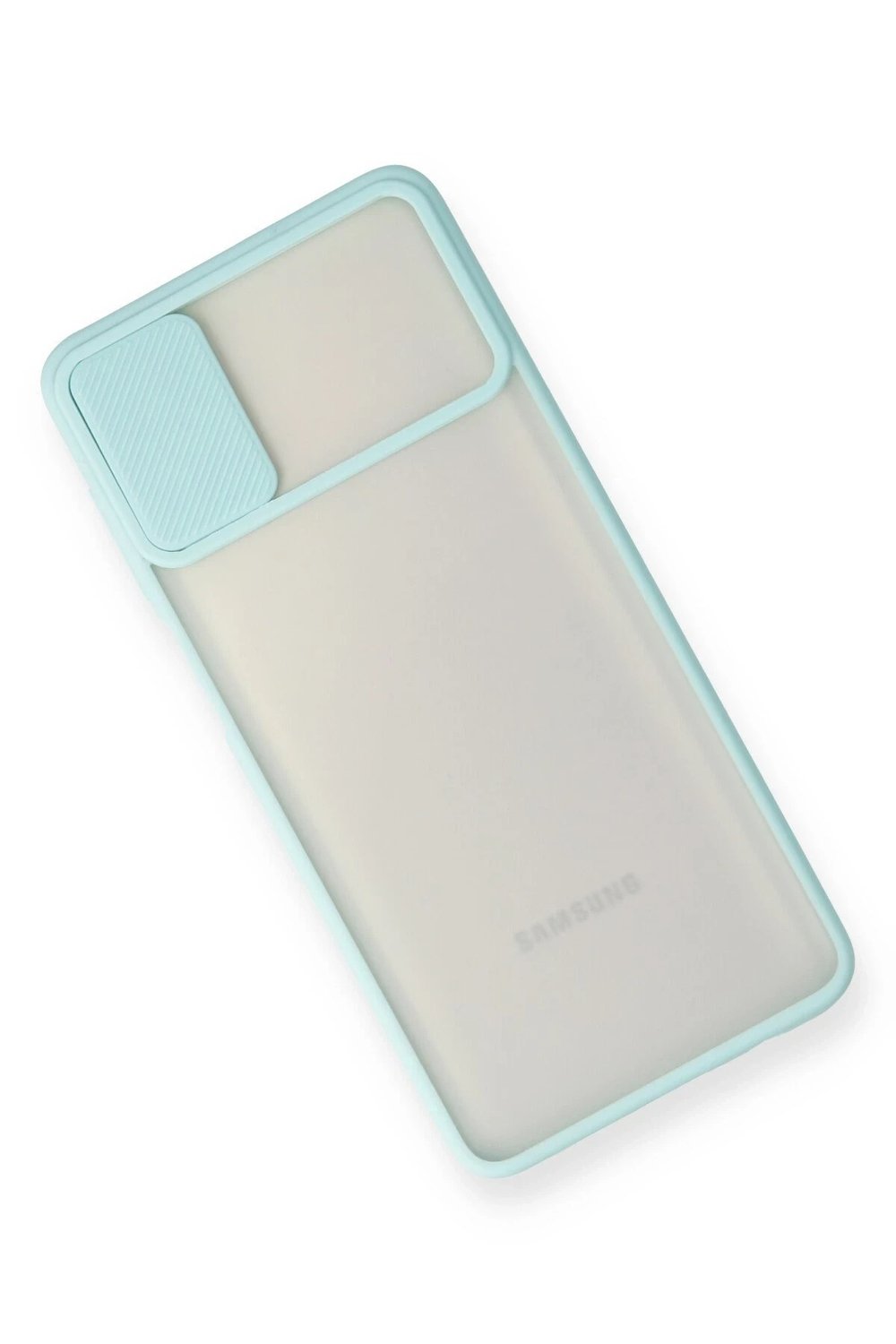 Mey İthalat®  Samsung Galaxy M51 Kılıf Palm Buzlu Kamera Sürgülü Silikon - Turkuaz