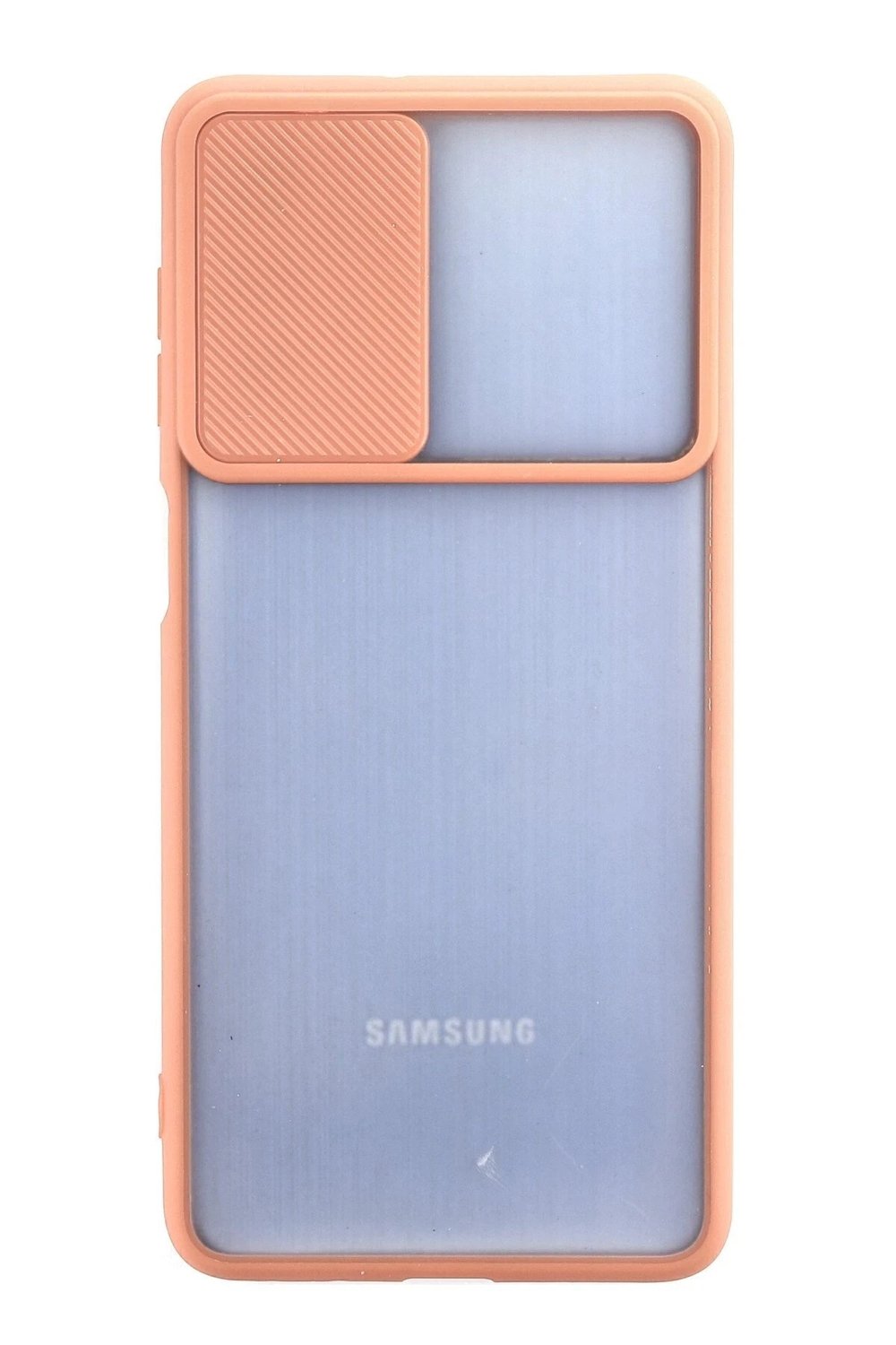 Mey İthalat®  Samsung Galaxy M52 5G Kılıf Palm Buzlu Kamera Sürgülü Silikon - Pembe