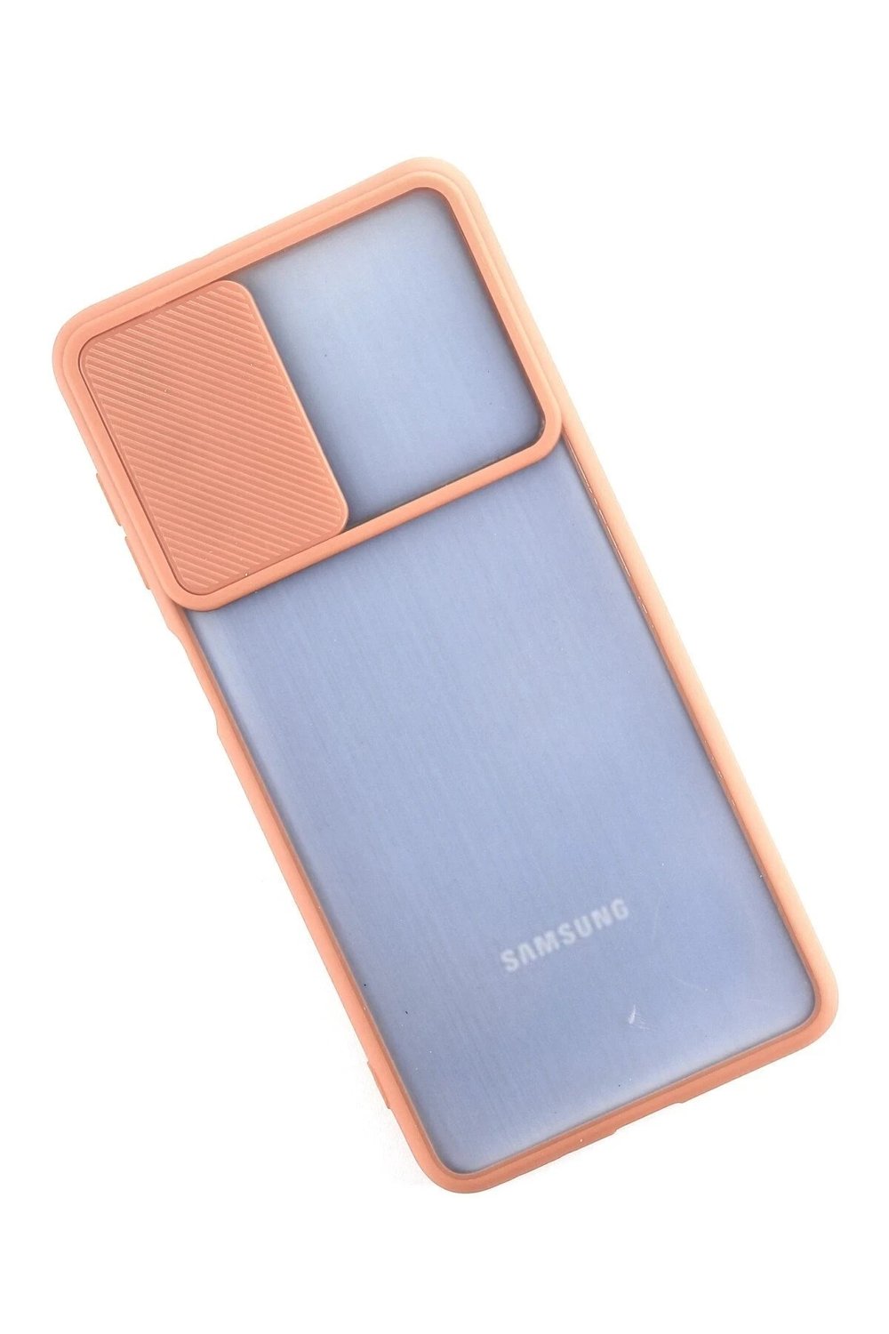 Mey İthalat®  Samsung Galaxy M52 5G Kılıf Palm Buzlu Kamera Sürgülü Silikon - Pembe