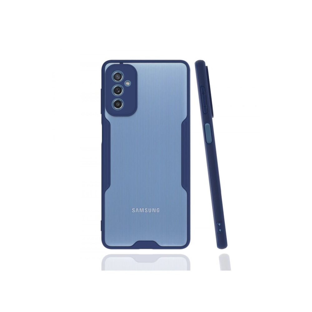 Mey İthalat®  Samsung Galaxy M52 5G Kılıf Platin Silikon - Lacivert