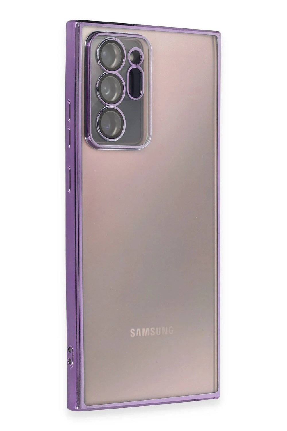 Mey İthalat®  Samsung Galaxy Note 20 Ultra Kılıf  Lensli Silikon - Mor