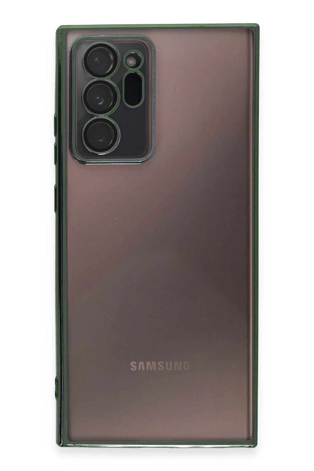 Mey İthalat®  Samsung Galaxy Note 20 Ultra Kılıf  Lensli Silikon - Yeşil