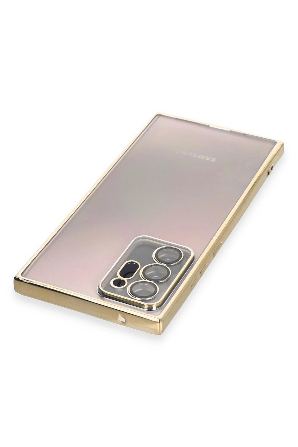 Mey İthalat®  Samsung Galaxy Note 20 Ultra Kılıf  Lensli Silikon - Gold