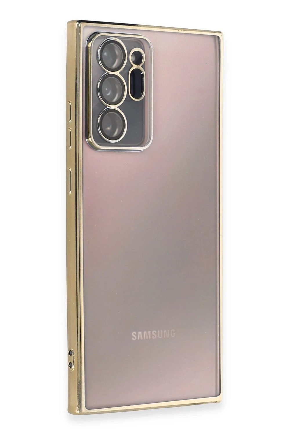 Mey İthalat®  Samsung Galaxy Note 20 Ultra Kılıf  Lensli Silikon - Gold