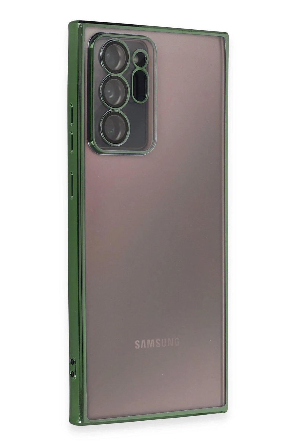 Mey İthalat®  Samsung Galaxy Note 20 Ultra Kılıf  Lensli Silikon - Yeşil