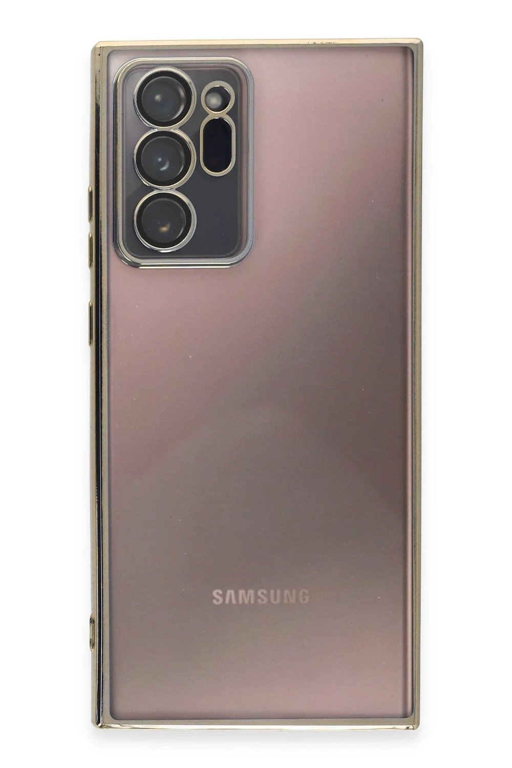 Mey İthalat®  Samsung Galaxy Note 20 Ultra Kılıf  Lensli Silikon - Gold
