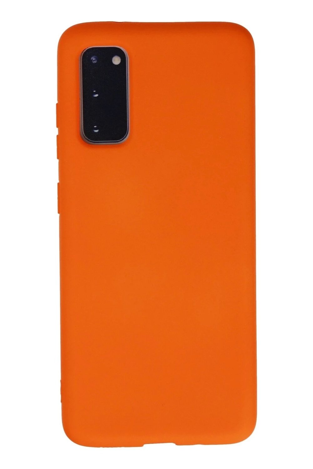Mey İthalat®  Samsung Galaxy S20 Kılıf Nano içi Kadife Silikon - Turuncu