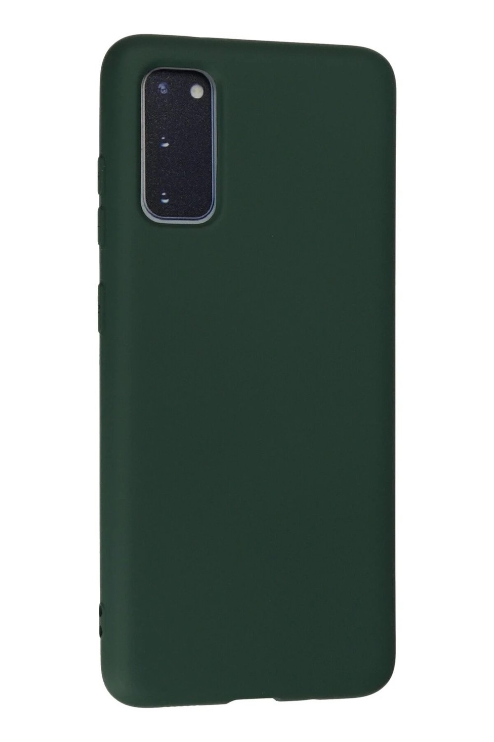 Mey İthalat®  Samsung Galaxy S20 Kılıf Nano içi Kadife Silikon - Koyu Yeşil