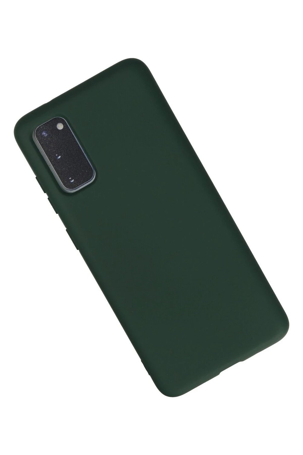 Mey İthalat®  Samsung Galaxy S20 Kılıf Nano içi Kadife Silikon - Koyu Yeşil