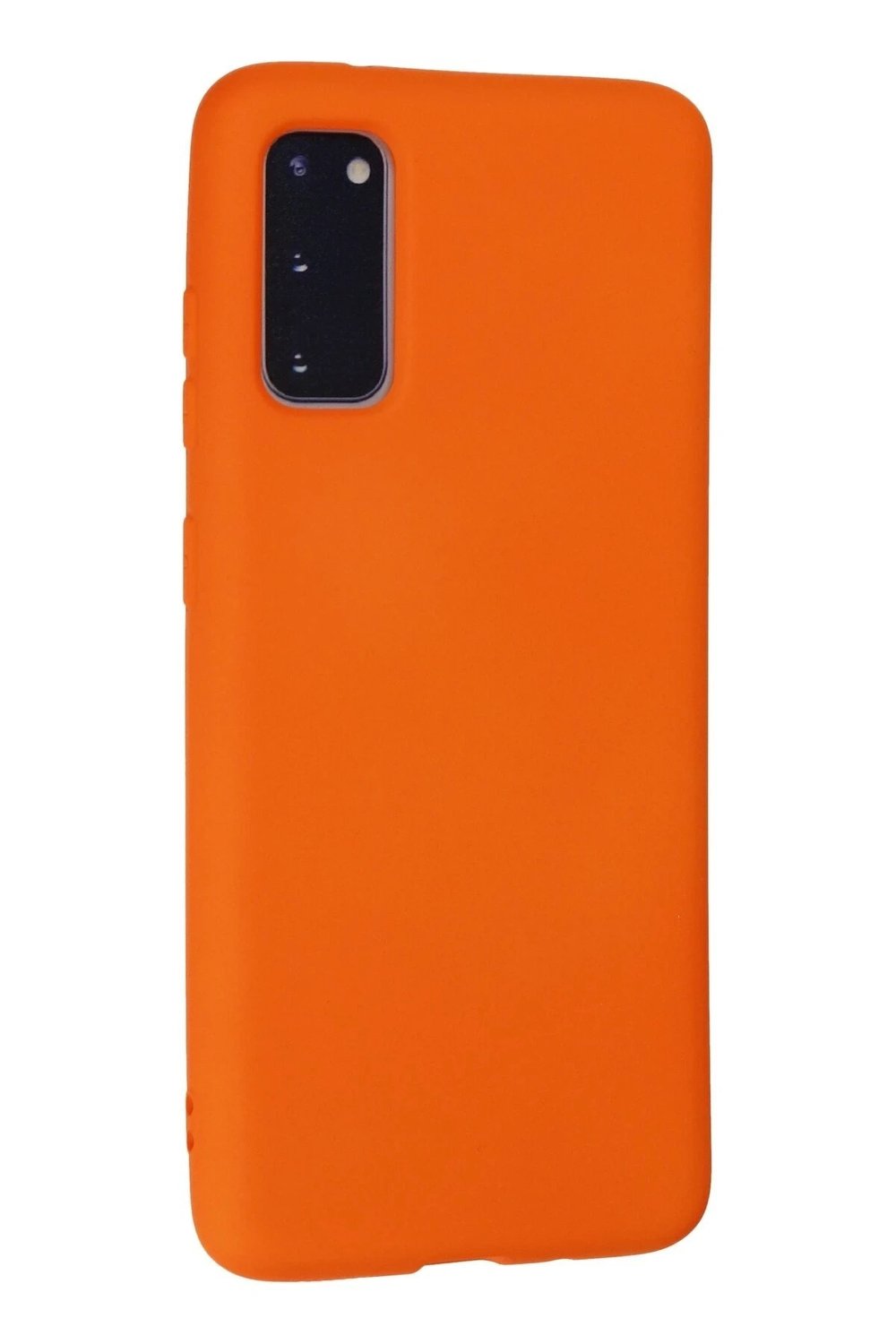 Mey İthalat®  Samsung Galaxy S20 Kılıf Nano içi Kadife Silikon - Turuncu