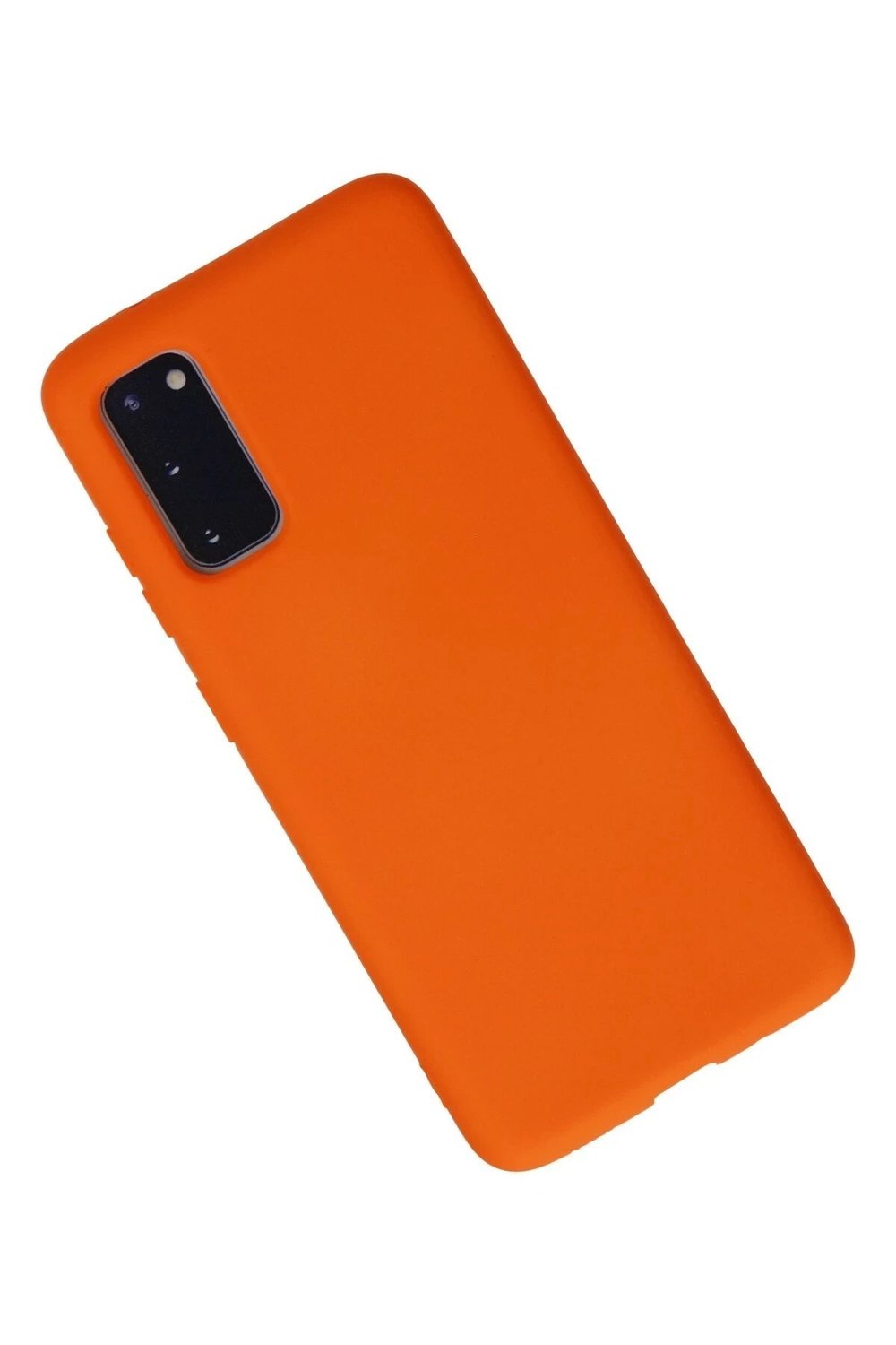 Mey İthalat®  Samsung Galaxy S20 Kılıf Nano içi Kadife Silikon - Turuncu