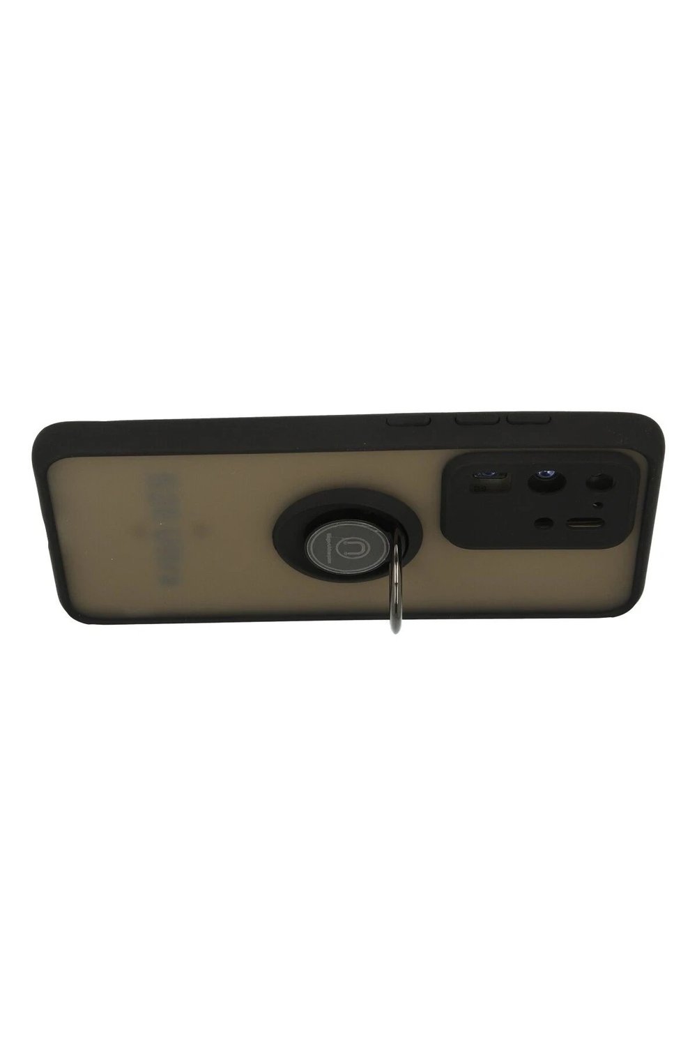 Mey İthalat®  Samsung Galaxy S20 Ultra Kılıf Montreal Yüzüklü Silikon Kapak - Siyah
