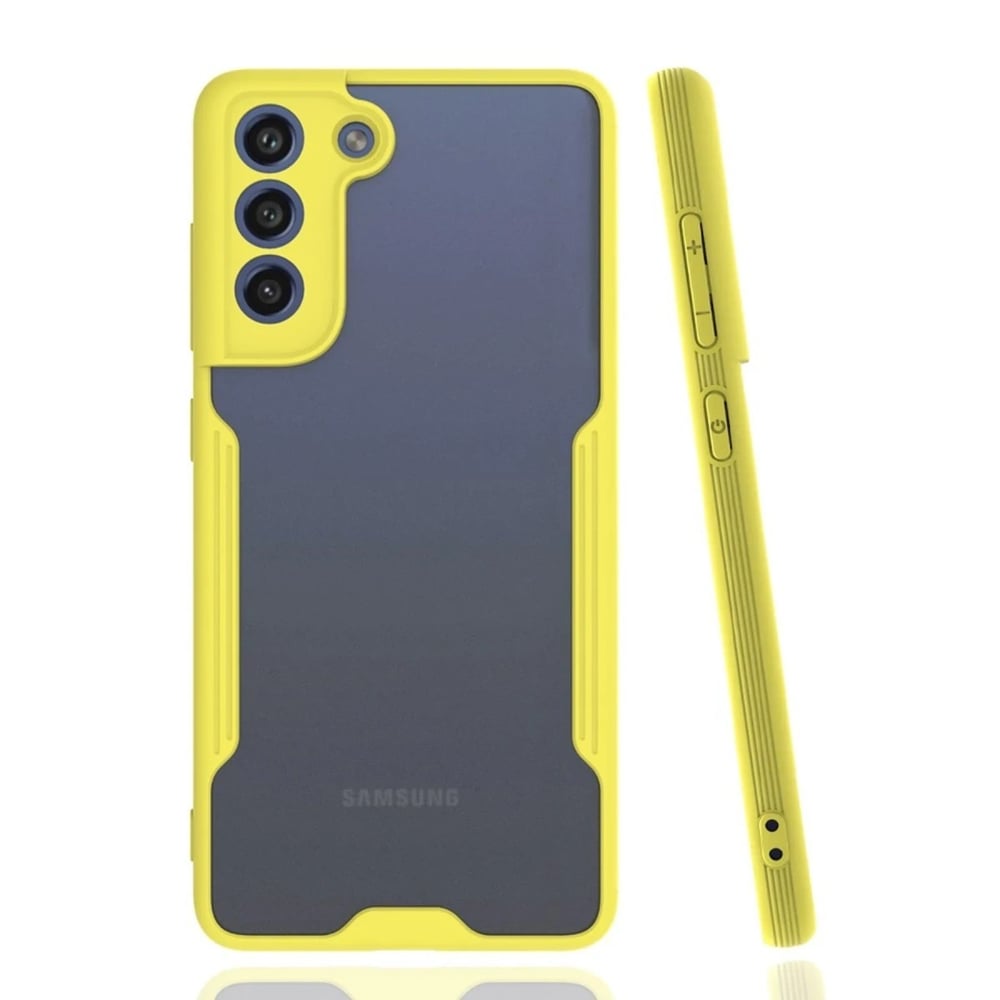 Mey İthalat®  Samsung Galaxy S21 FE Kılıf Platin Silikon - Sarı