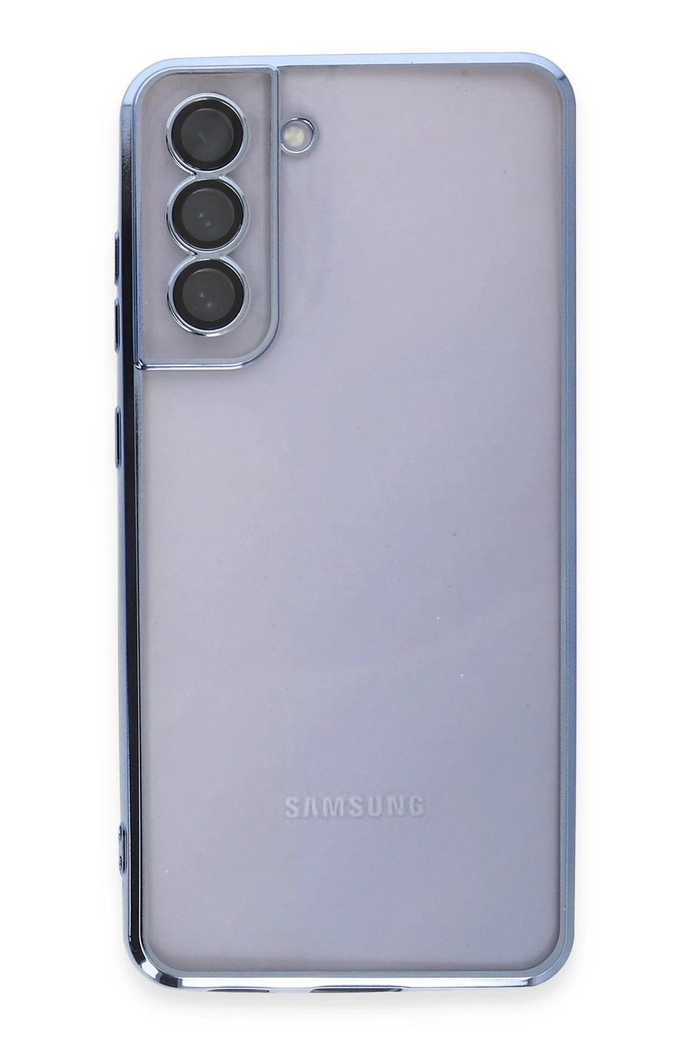 Mey İthalat®  Samsung Galaxy S21 FE Kılıf  Lensli Silikon - Açık Mavi