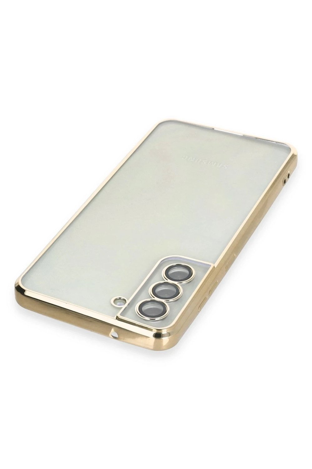 Mey İthalat®  Samsung Galaxy S21 FE Kılıf  Lensli Silikon - Gold