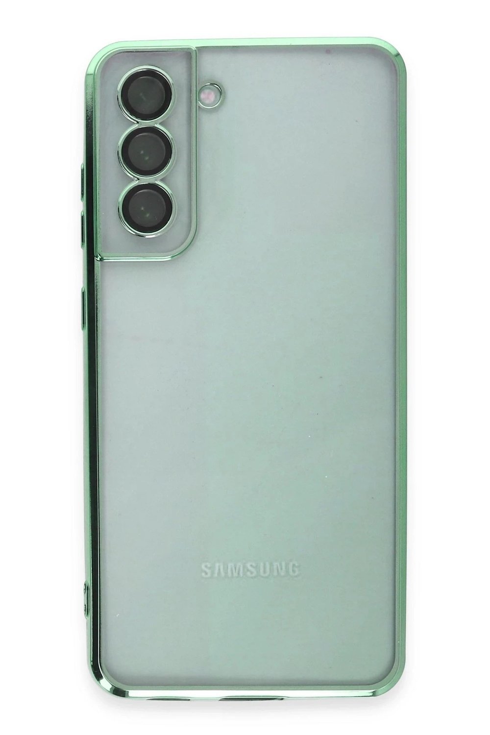 Mey İthalat®  Samsung Galaxy S21 FE Kılıf  Lensli Silikon - Yeşil