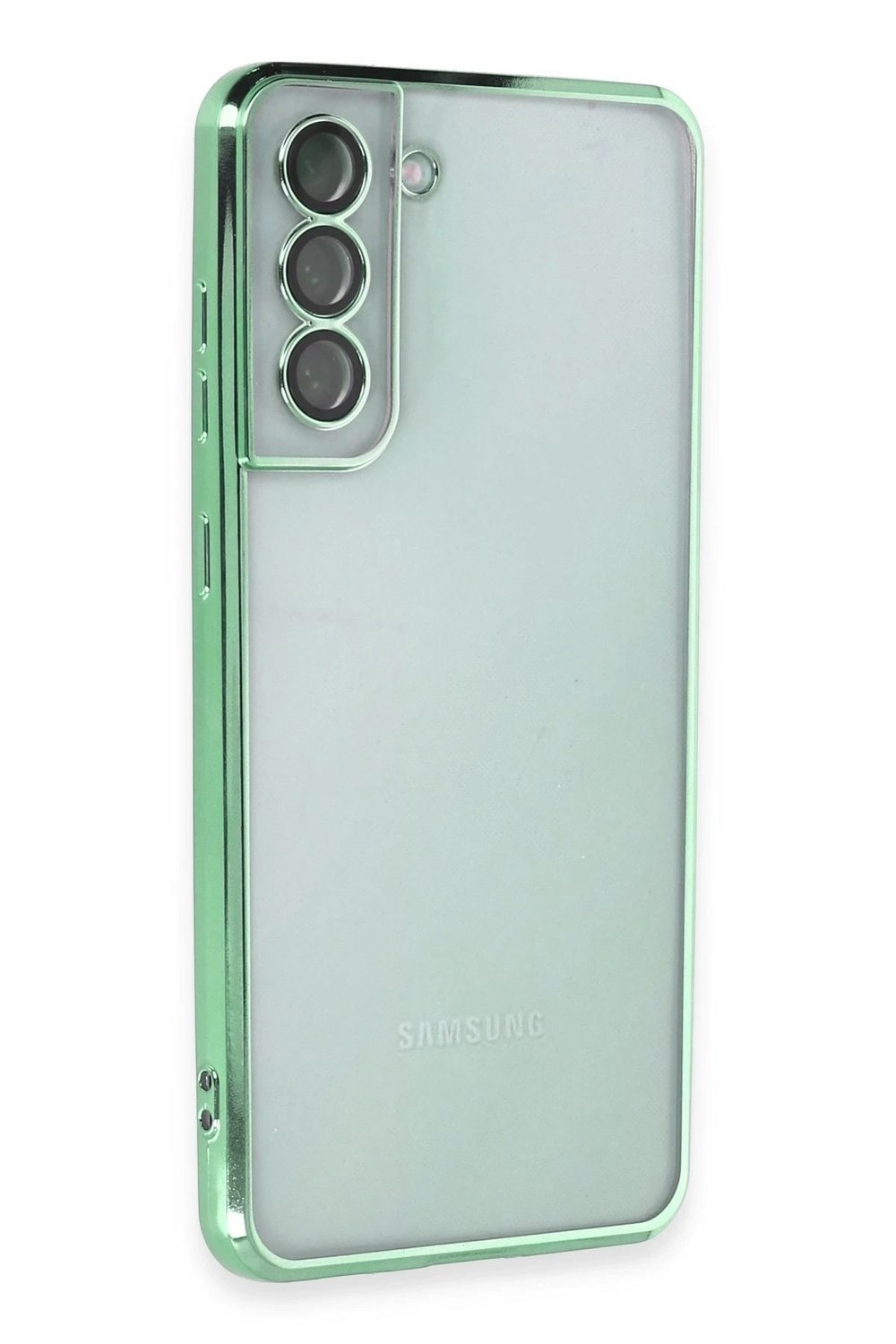 Mey İthalat®  Samsung Galaxy S21 FE Kılıf  Lensli Silikon - Yeşil
