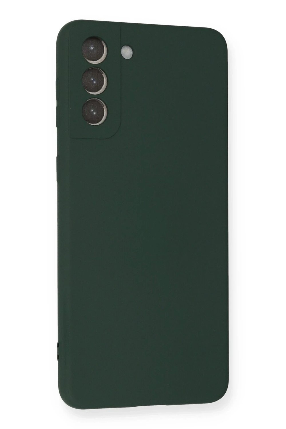Mey İthalat®  Samsung Galaxy S21 Plus Kılıf Nano içi Kadife Silikon - Koyu Yeşil