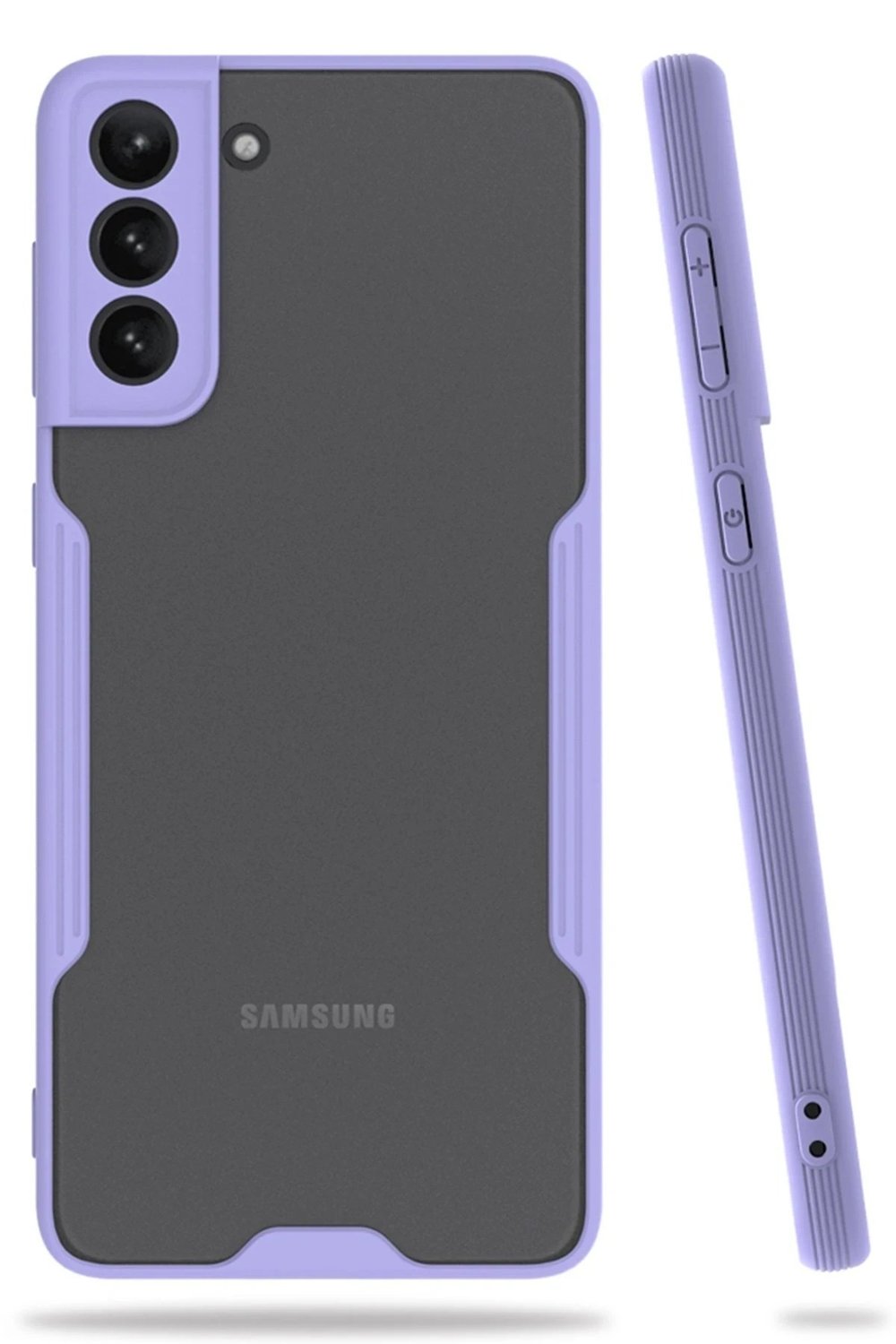 Mey İthalat®  Samsung Galaxy S21 Plus Kılıf Platin Silikon - Lila