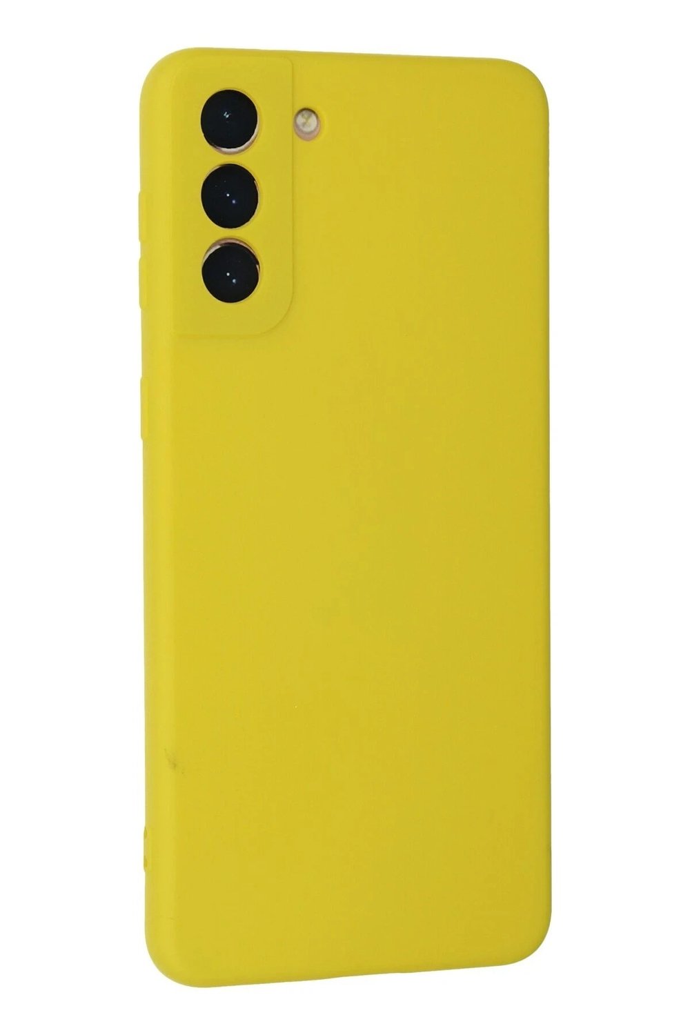 Mey İthalat®  Samsung Galaxy S21 Plus Kılıf Nano içi Kadife Silikon - Sarı