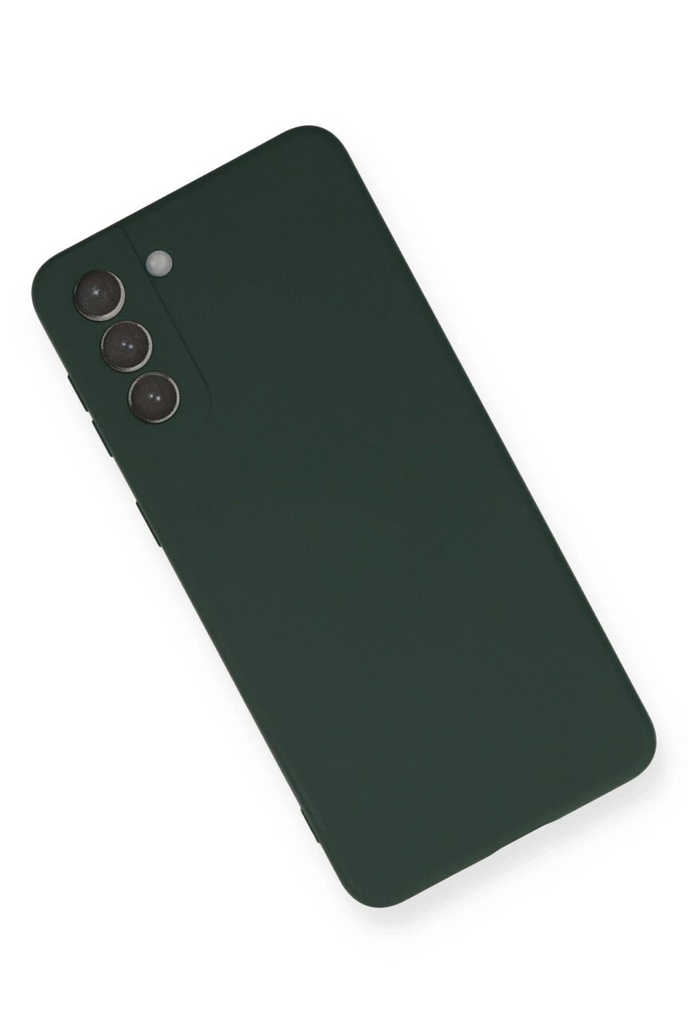 Mey İthalat®  Samsung Galaxy S21 Plus Kılıf Nano içi Kadife Silikon - Koyu Yeşil