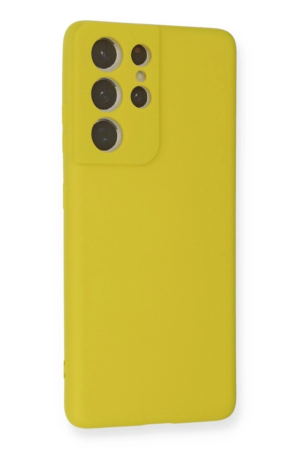 Mey İthalat®  Samsung Galaxy S21 Ultra Kılıf Nano içi Kadife Silikon - Sarı