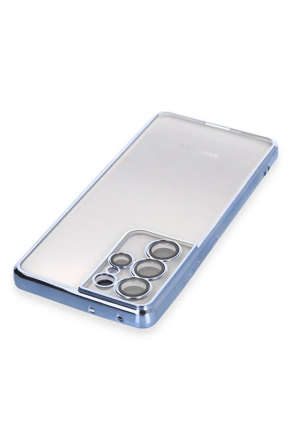 Mey İthalat®  Samsung Galaxy S21 Ultra Kılıf  Lensli Silikon - Açık Mavi