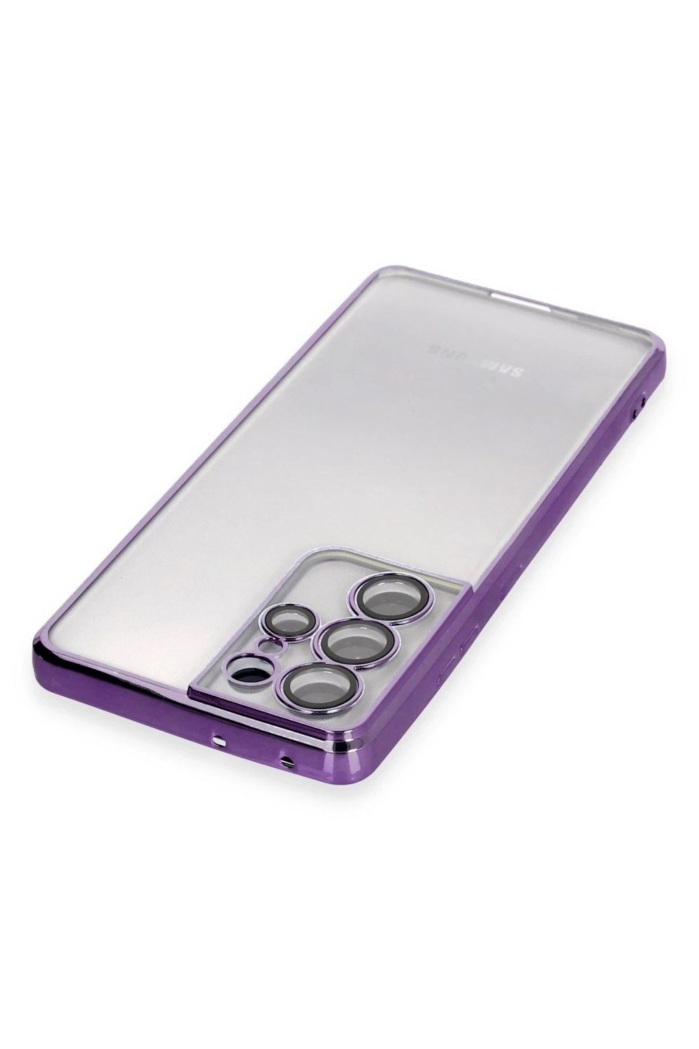 Mey İthalat®  Samsung Galaxy S21 Ultra Kılıf  Lensli Silikon - Mor