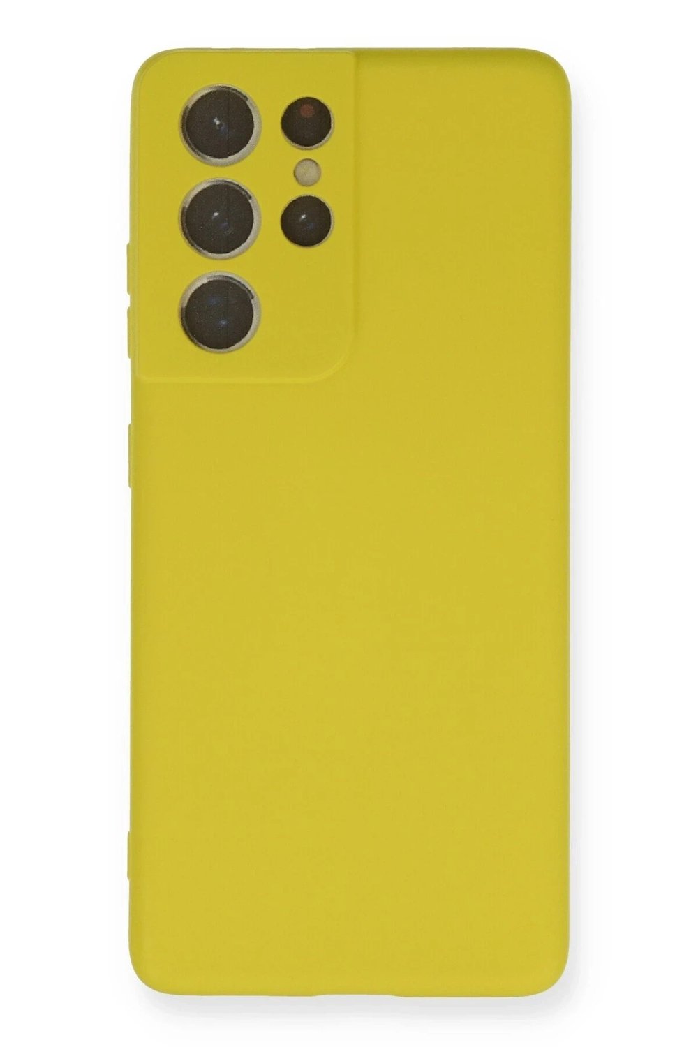 Mey İthalat®  Samsung Galaxy S21 Ultra Kılıf Nano içi Kadife Silikon - Sarı